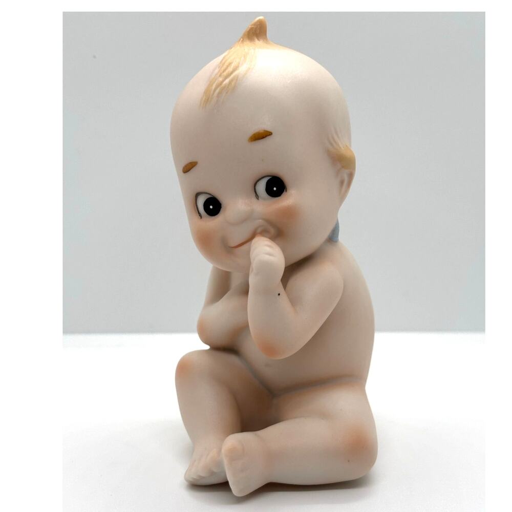 Vintage 1960's Lefton Thumb Sucker Kewpie Doll Figure, Porcelain, Made in Japan
